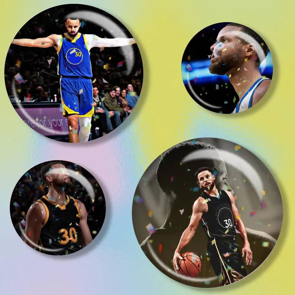 Basketball S-Stephen C-Curry  Brooch Metal Badge Brooch, Fashion Decorative Pins for Hat Bag Clothing Decoration Gift