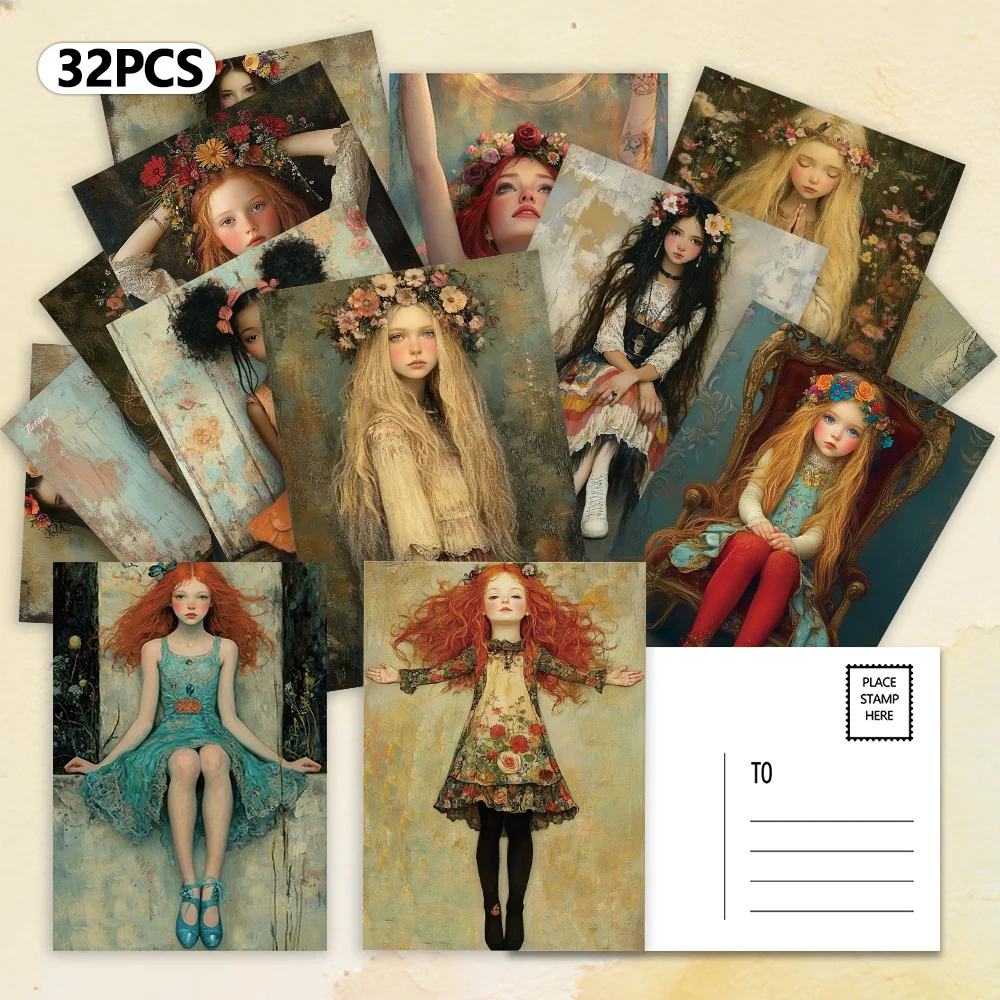 32 cartes postales de portraits de style pop art, cartes de décoration/salutations/cartes postales, impression haute précision, objets de collection et postables