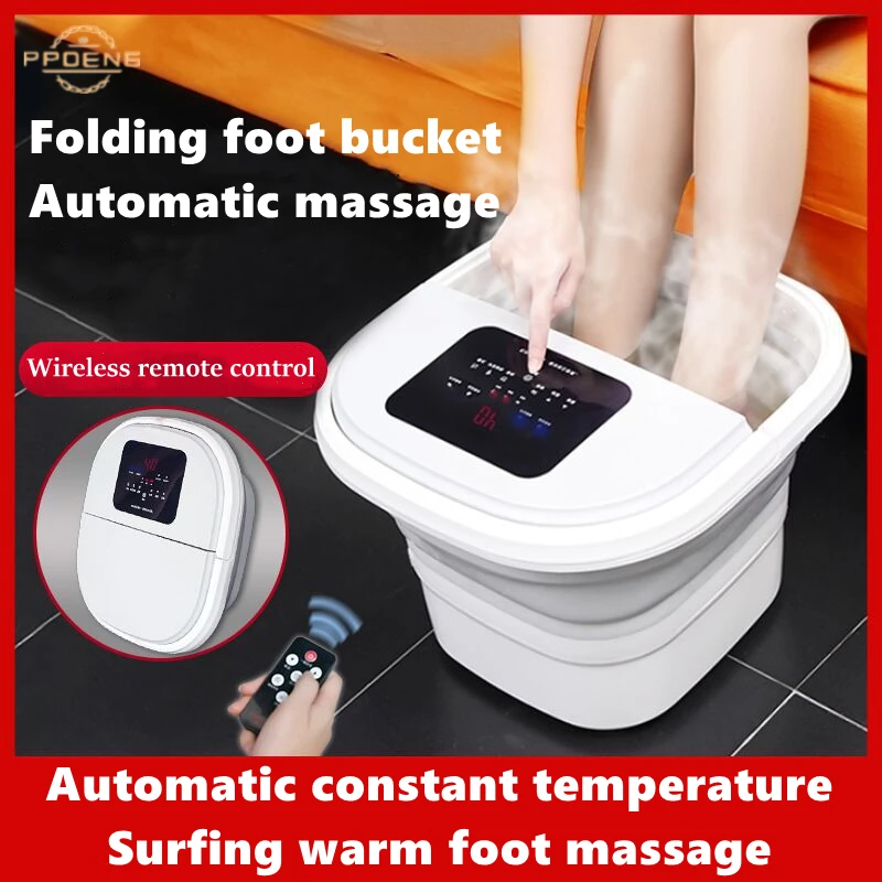 Electric Vibrator Foot Massager Automatic Heating Thermostat Household Electric Folding Bubble Foot Spa Bath Bucket