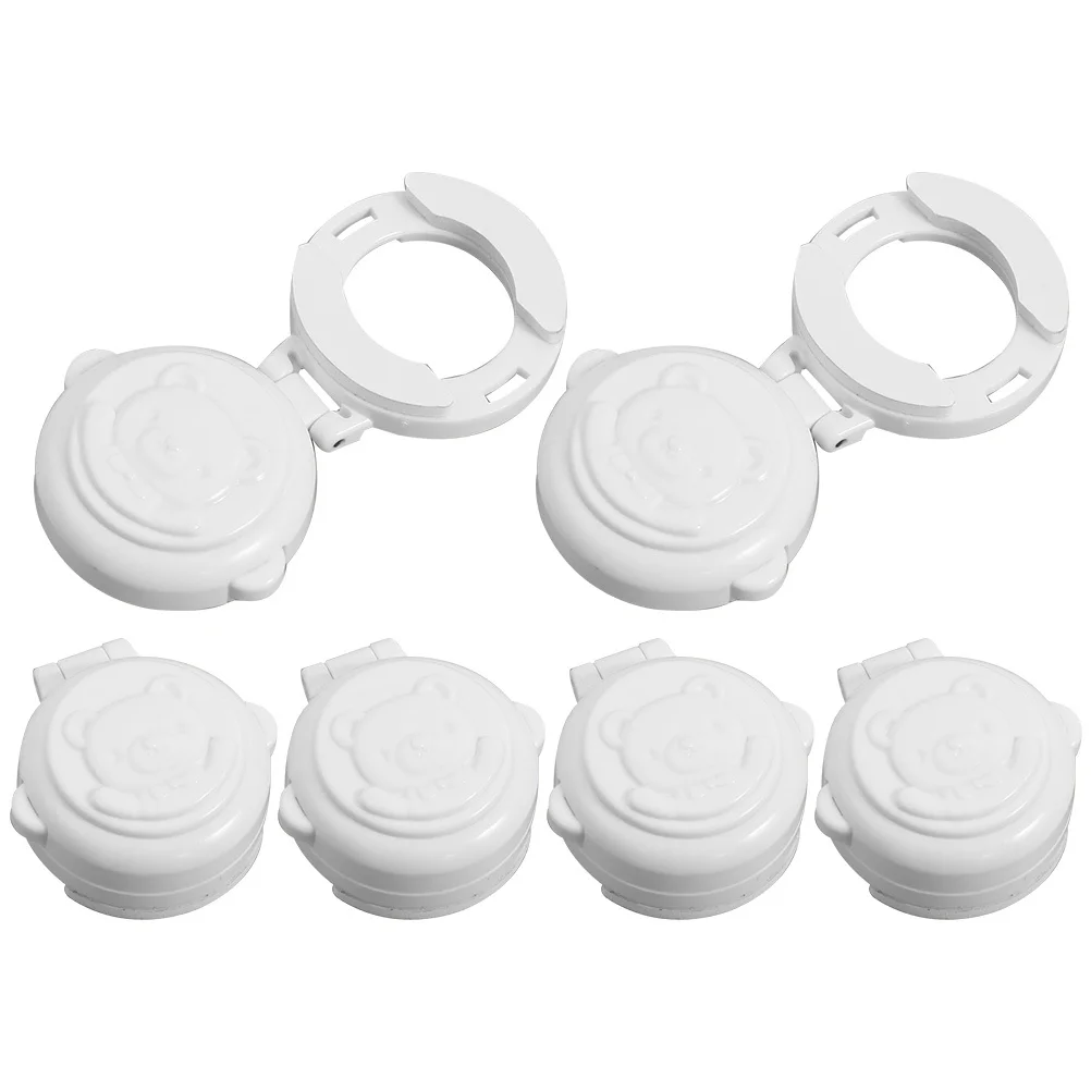 6 قطعة غطاء مقبض موقد غاز الطفل برهان قفل أمان بدء التبديل تصميم عملية سهلة فرن حريزعلى الأطفال قفل موقد يغطي #3