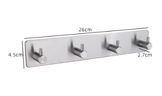 Roestvrij staal 3M zelfklevende haken Kleverige muurdeurhaak Robe Theedoek Roestvrij handdoekenrek, kleerhanger