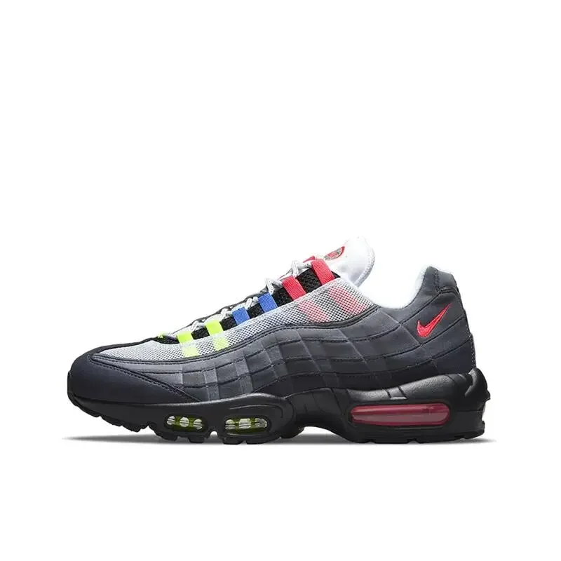 

Мужские кроссовки Nike Air Max 95, черный цвет, трендовый популярный дизайн, универсальная противоскользящая одежда в стиле ретро, дышащие плотные кроссовки