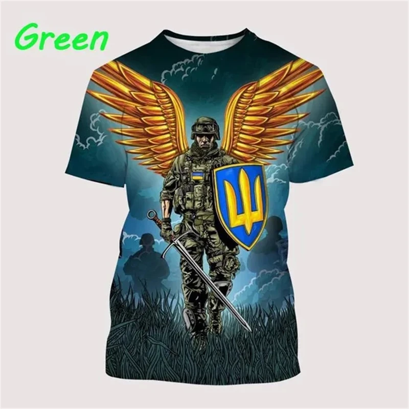 I Love Ukraine Flag Graphic T Shirt for Men Clothing 3D Ukrainian Patriotic Emblem Short Sleeved T-shirt Unisex Tops Tee Shirts