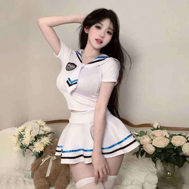 Sexy jk Seemann Uniform Cosplay Dienst mädchen Outfits Fußball Baby Cheerleading Kleid Kostüm Rollenspiel Nachtwäsche Mädchen Unterwäsche Club