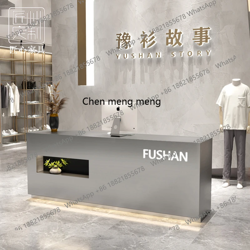 Prosta kasa ze stali nierdzewnej Nowoczesny sklep odzieżowy Mała lada Restauracja Recepcja