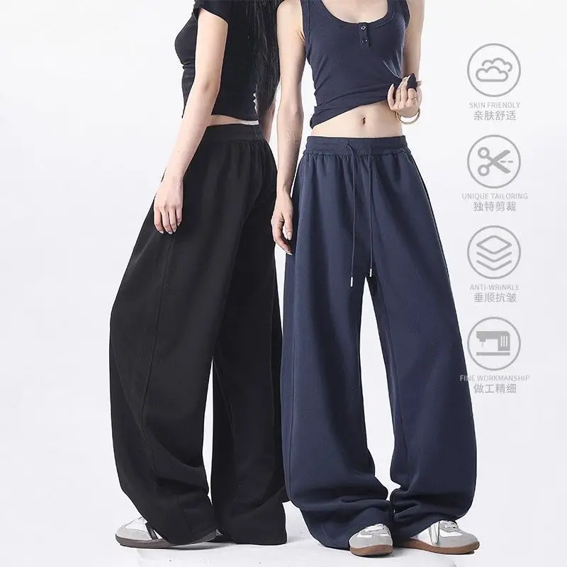 

The Sagging Ins Straight-leg Sweatpants for Men's Spring and Autumn, A New Trendy Brand of Loose and Sporty Wide-leg Trousers