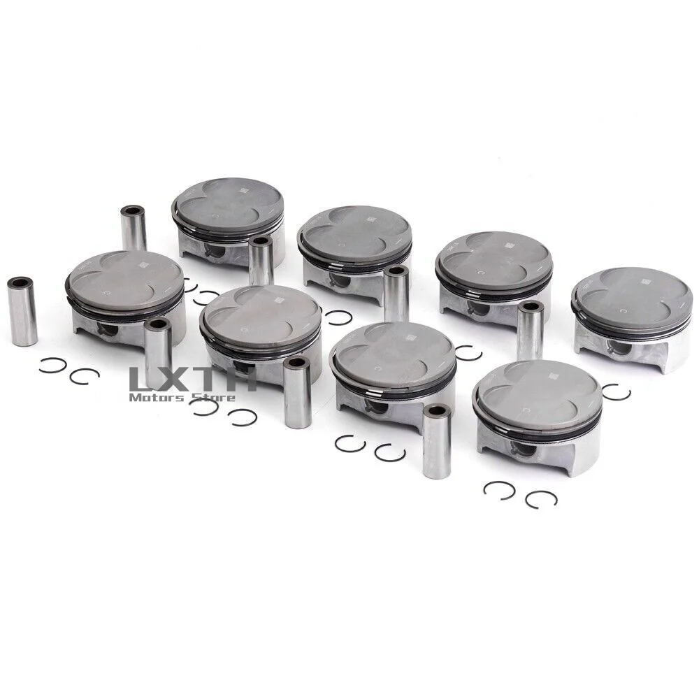 8x Pistons & Rings Kit STD Φ92mm A11257519916 A11257515760 For BMW 545i 645Ci X5 E53 E60 E63 E65 N62 4.4L Naturally Aspirated