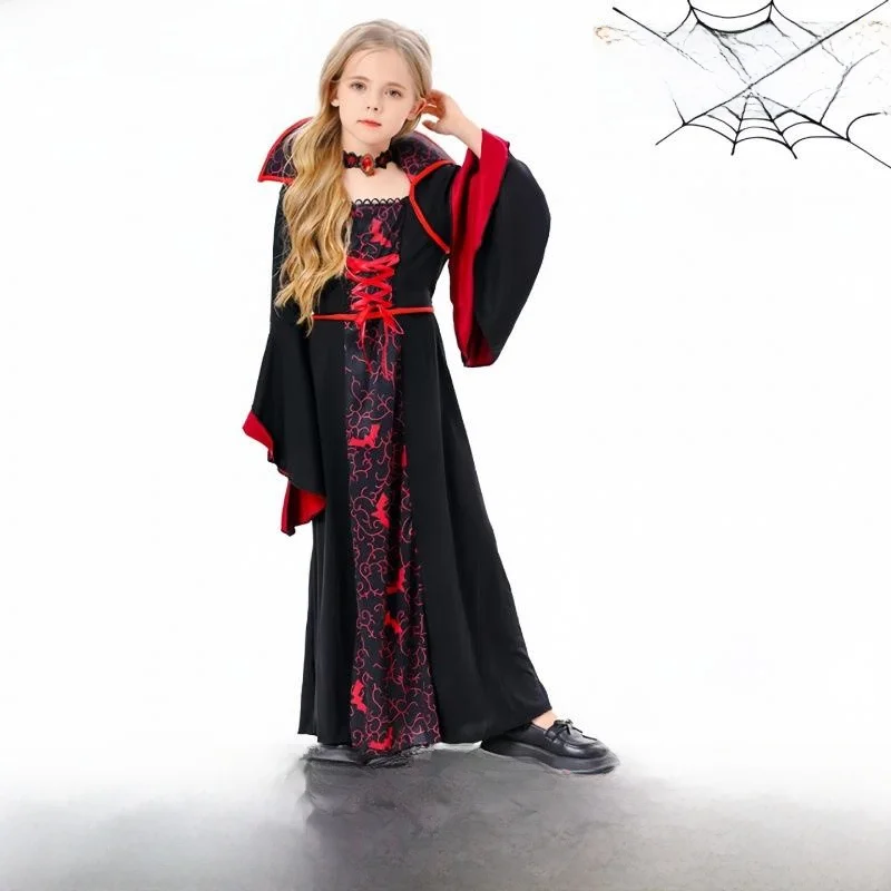 

Children's loween Witch Costume Girls' Scary Par Performance Clothes Stage Performance Ethnic Faion Ladies' Cl...