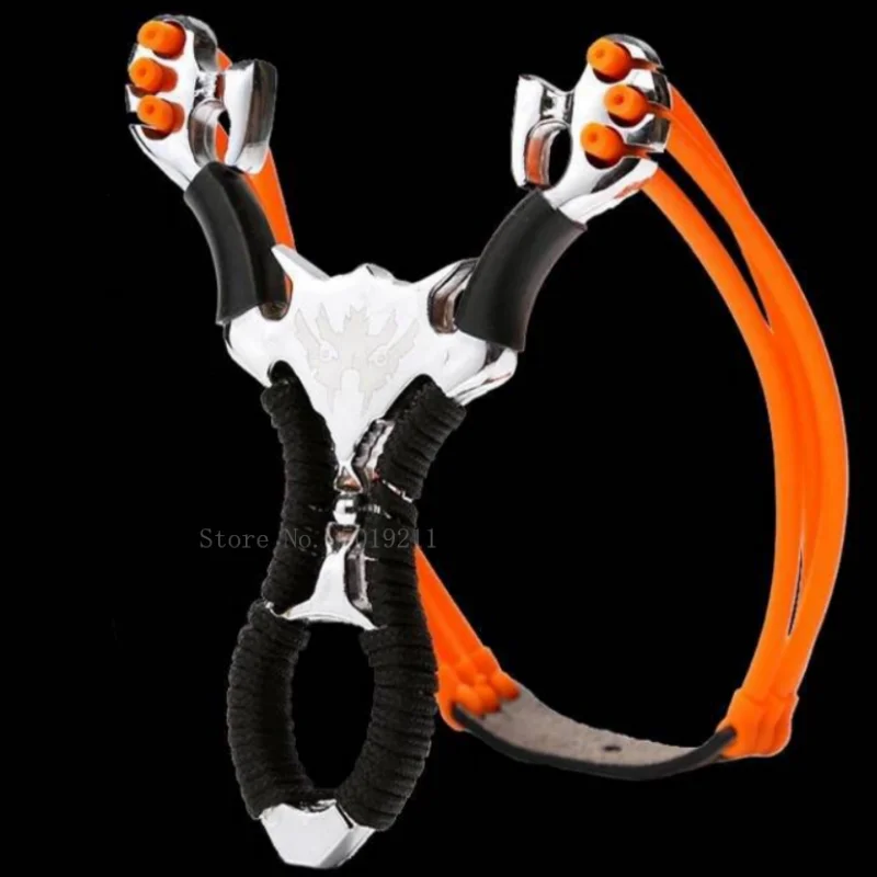 High Quality Outdoor Hunting Shooting Alloy Slingshot with Quality Rubber Band Professional Shooting Game Catapult