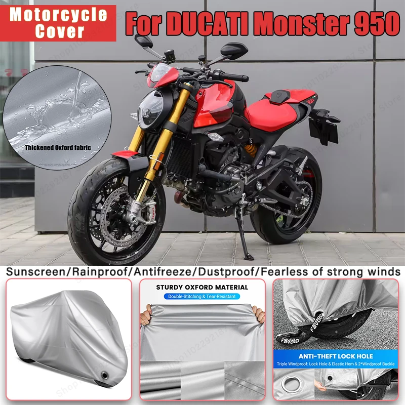 

For DUCATI Monster 950 No Ear Motorcycle Cover - Outdoor Full Body Protection, Waterproof Dustproof Sunscreen Moto Accessories