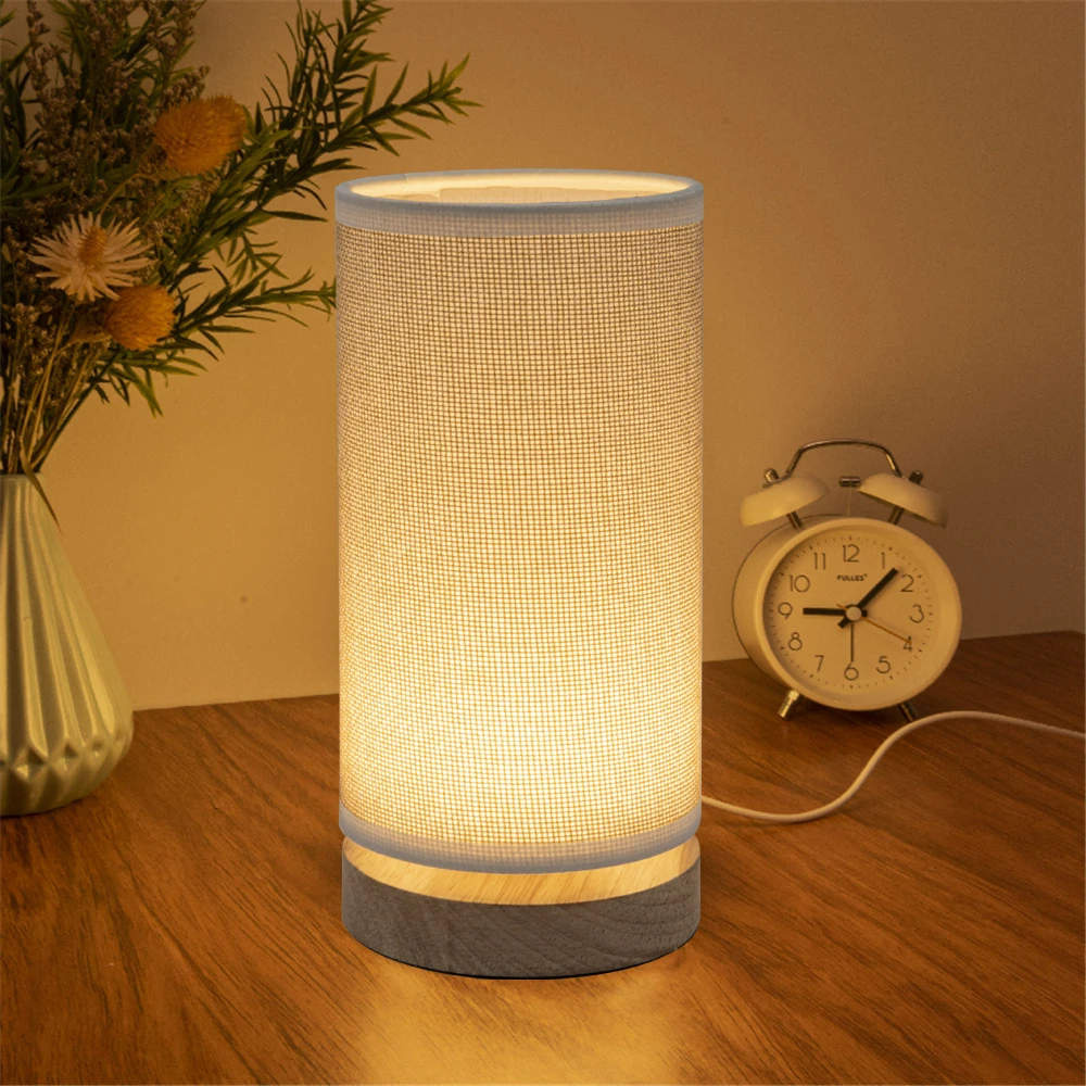 Simple Modern European Bedroom Decoration Cloth Art Small Table Lamp Creative Led Children's Bedside Lamp