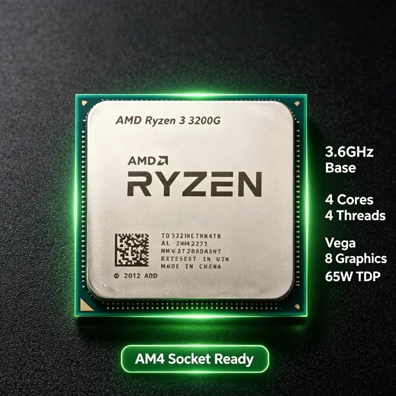 AM4 Tray CPU AMD Ryzen 3 3200G Built-in Vega 8 Graphics 4 Threads Low Heat Processor For Small Form Factor ITX Host