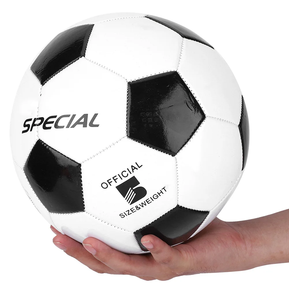 Size 5 Black White Football Soccer Balls Student Team Training Children Match