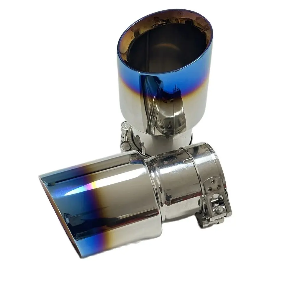 Exhaust nozzle Stainless steel plated blue large diameter 101mm 114mm open car muffler system AK tail nozzle