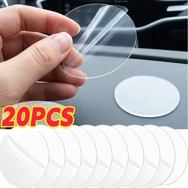 80mm Clear Double Sided Glue Dots Removable No Trace Sticky Tack Adhesive Dots for Car Dashboard Window Wall Poster DIY Craft