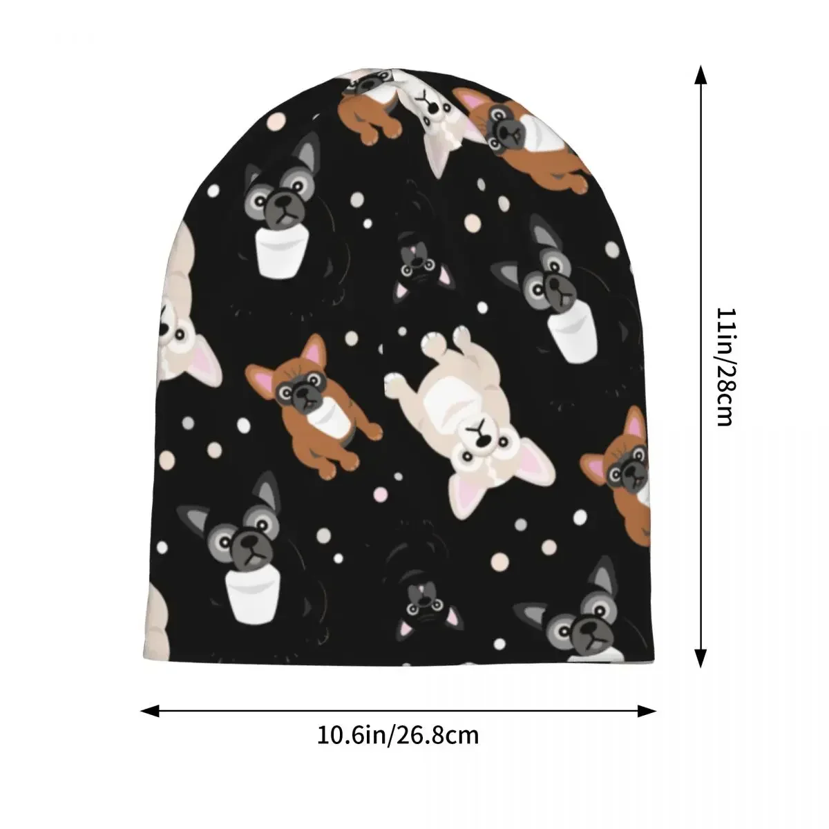 

Frenchie Puppies Caps Dog Hip Hop Autumn Winter Skullies Beanies Hats Summer Warm Head Wrap Bonnet Knit Hat