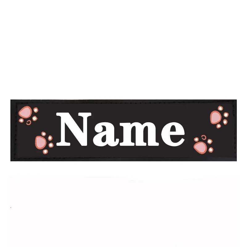 Gepersonaliseerde 2pc hond naamplaatje reflecterende huisdier borstband kraag ID tag sticker aangepaste tekst poot hart logo borstband tag