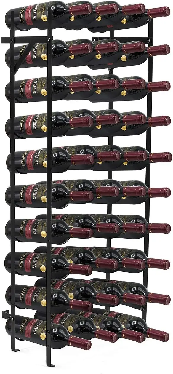 

Напольная винная стойка на 40 бутылок – Прочное металлическое хранилище для бара, кухни, столовой