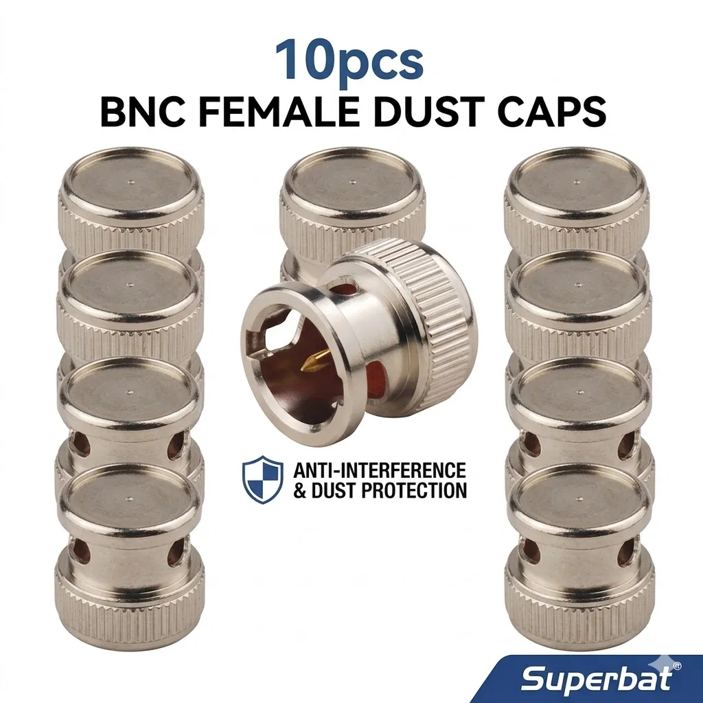 

Superbat 10pcs BNC Female Nickel Plated RF Coaxial Connector Dust Caps Anti-Communication Signal Interference Dust Covers