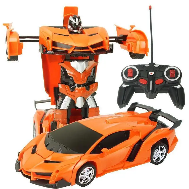 1: 18 Quattro canali Una chiave di ricarica Telecomando Trasformabile Auto Robot Giocattolo per bambini Resistente agli urti