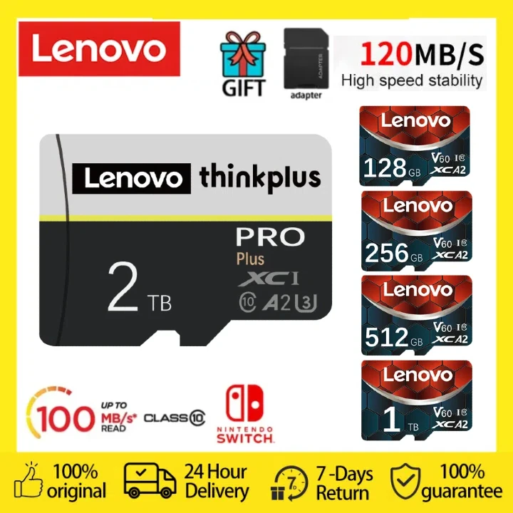 Oryginalna karta pamięci Lenovo 2TB Micro TF SD karta 256GB 512GB 1TB karta SD karta Flash TF do telefonu stół do laptopa