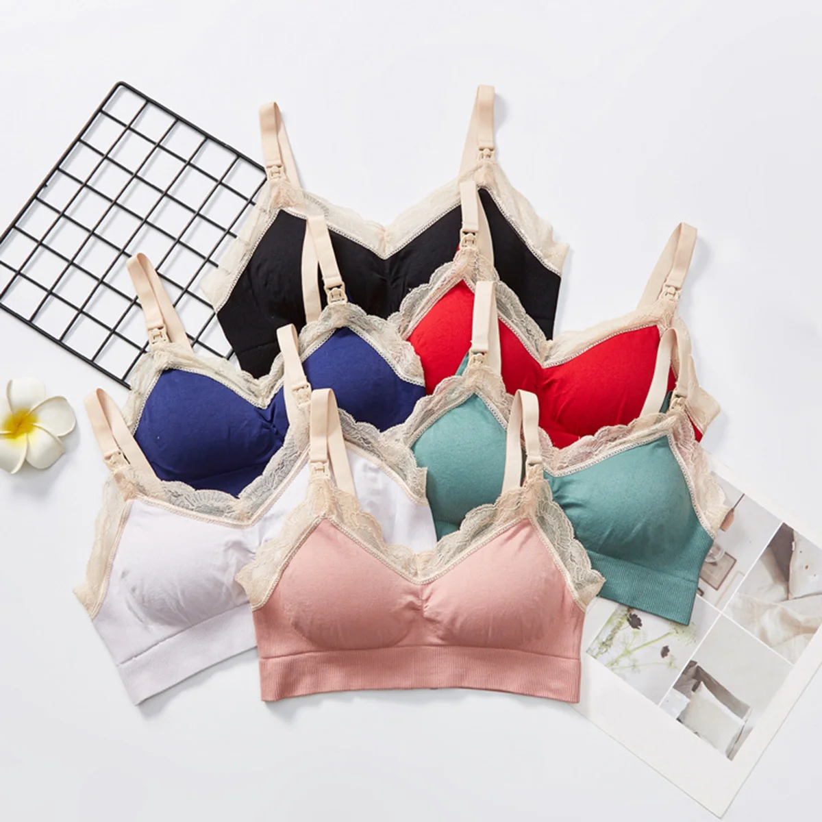 

Pregnant Bras Black Full Coverage Bra Breastfeeding Comfortable Safe Stylish Strappy Elastic Anti