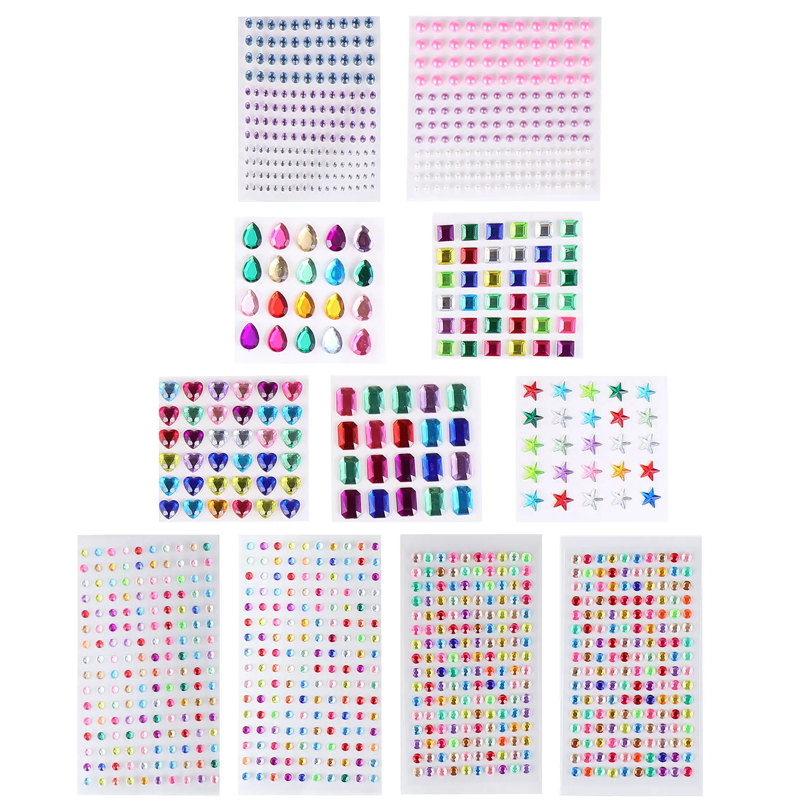 

11 Sheets Blue Crystal Diamond Stickers Self Adhesive Rhinestone Decals Kids Crafting Jewels Acrylic Gems Storage Bottle