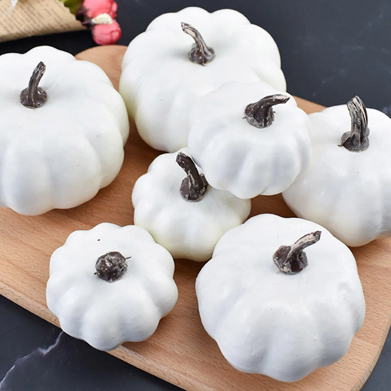 7 Pieces High Quality Pumpkin Baubles, Various Sizes, Party, Halloween, Home Baubles, Crafts, White Pumpkin, Gifts for Friends