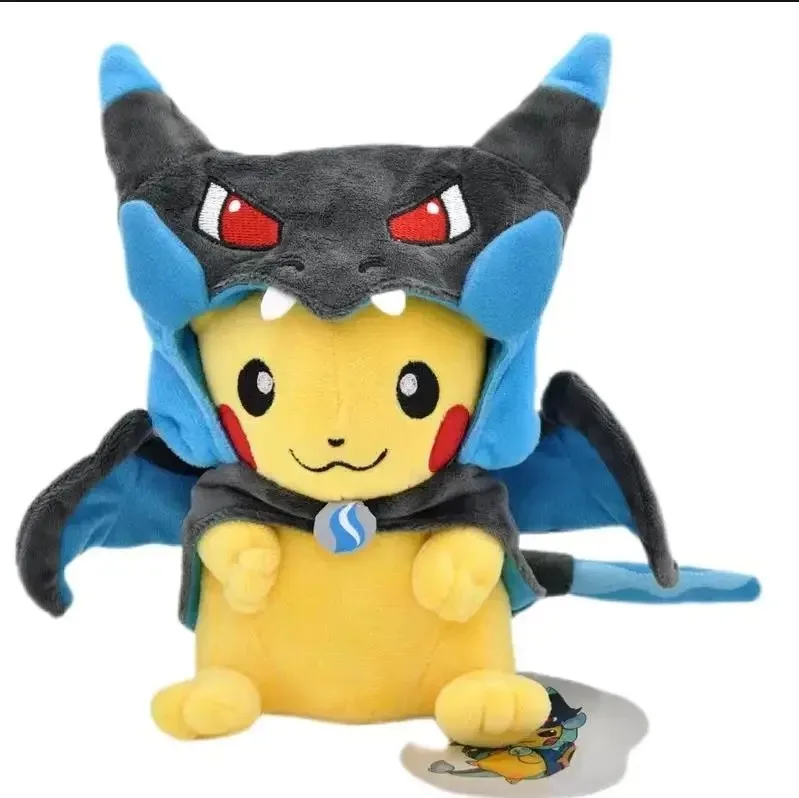 

@4 Styles Cosplay Pokemon Plush Mega Shiny Charizard XY Pikachu Cloak Stuffed Toy Cartoon Soft Doll