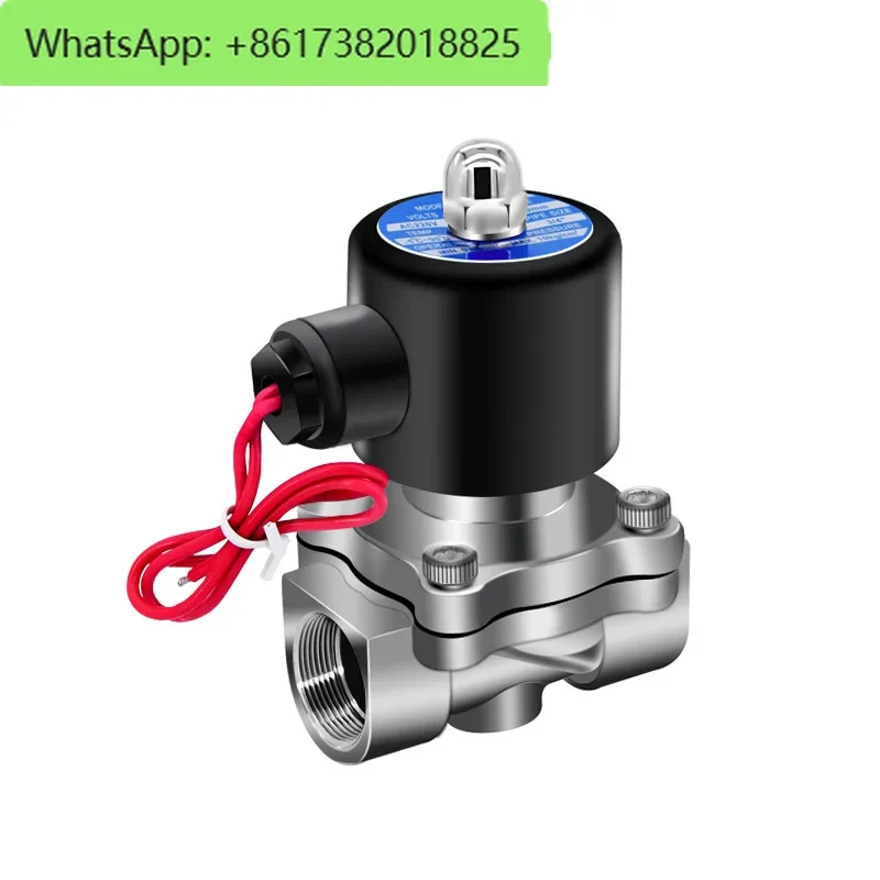 Solenoid valve 220v water valve 24v valve corrosion resistance electric 12v normally closed 4-minute drain pipe