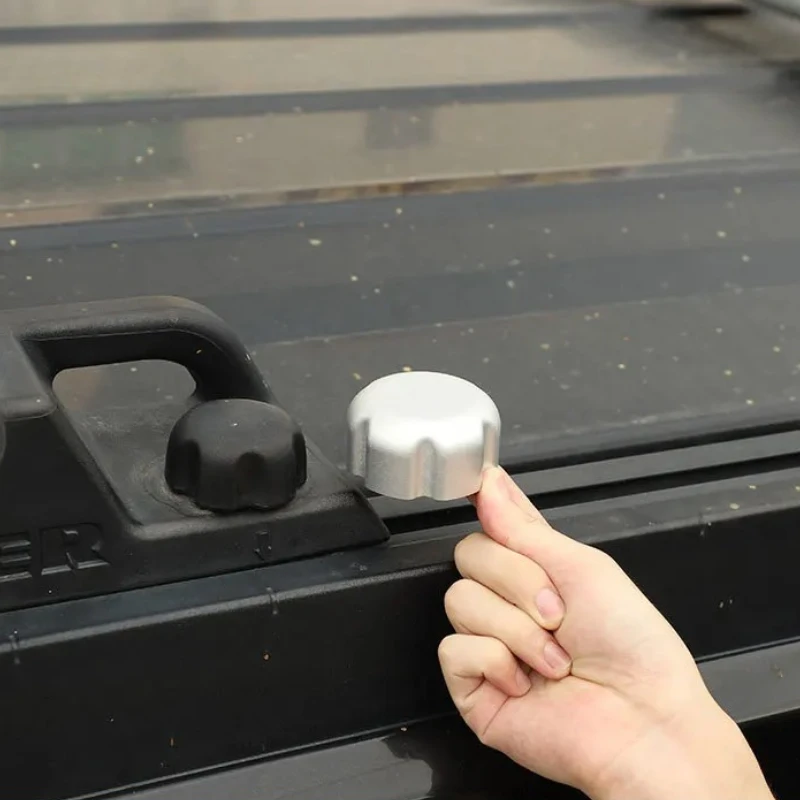 

Suetlcoity For Hummer H2 2003-2009 Aluminum Alloy Silver Car Roof Rack Knobs Screw Cover Trim Sticker Car Accessories