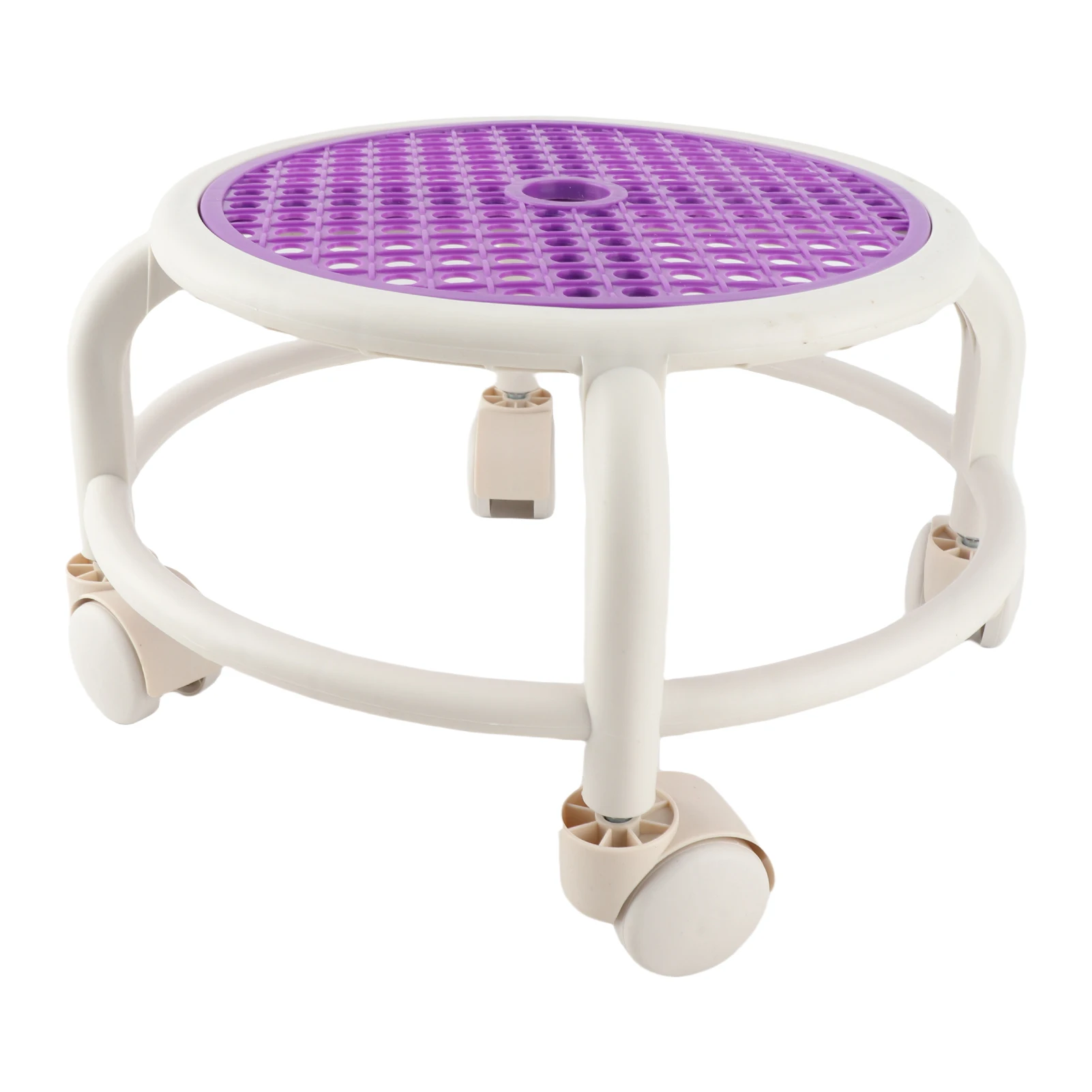

C2 Mobile Home Stool Plastic Round Rolling Low Stool Comfortable Universal Nail Art Pedicure Mini Stool High Weight Capacity