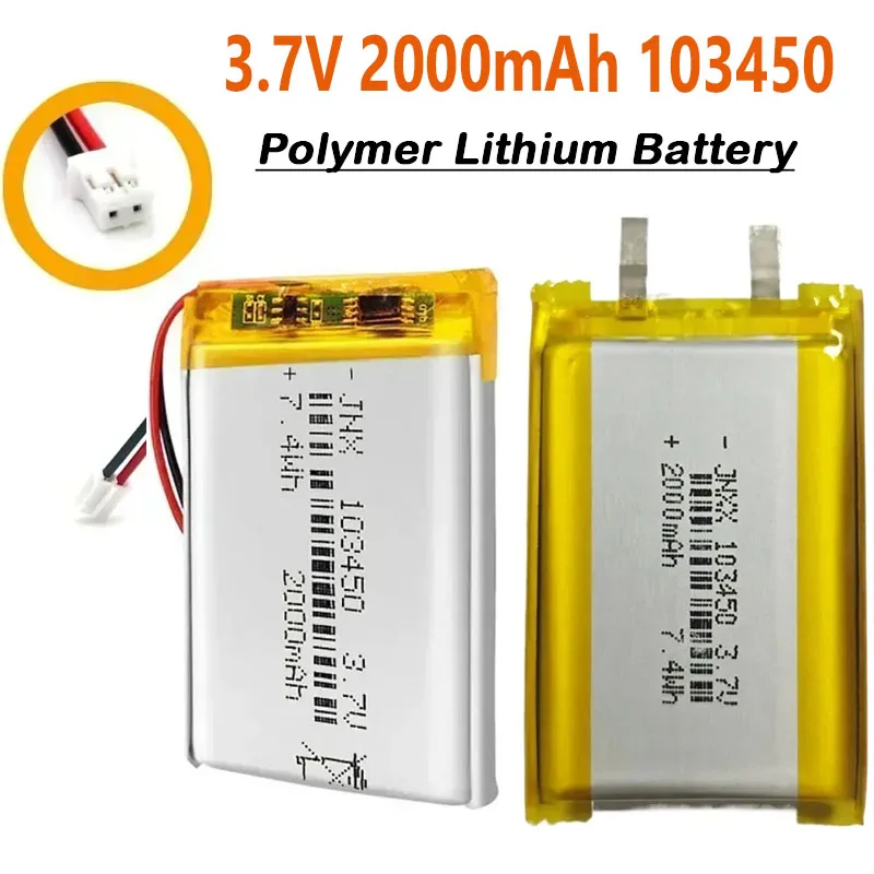 103450 3.7V 2000mAh Polymer Lithium Rechargeable Battery for Camera GPS Navigator MP5 Bluetooth Headset