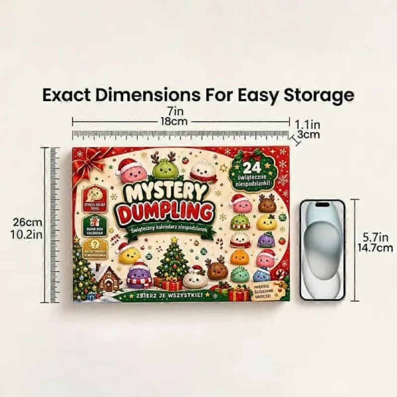 24 PCS Christmas Advent Calendar Cute Dumpling Squishy Toys Blind Box Stress Relief Squeeze Fidget Toy Christmas Surprise Gift view 4