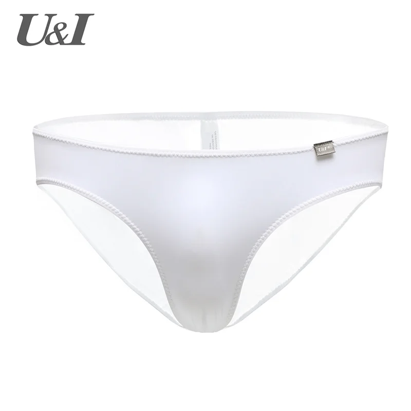 Slip U&I da uomo, nylon ultrasottile ad alta elasticità, leggermente trasparente, sexy, monopezzo, senza cuciture, copertura anca completa