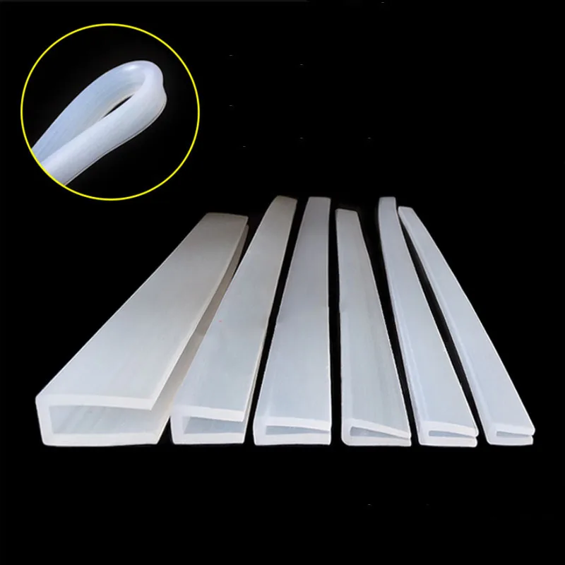 White Rubber U Strip Edge Shield Encloser Bound Glass Metal Wood Panel Board Sheet U Type Sealing Strip Anti-Collision Protect