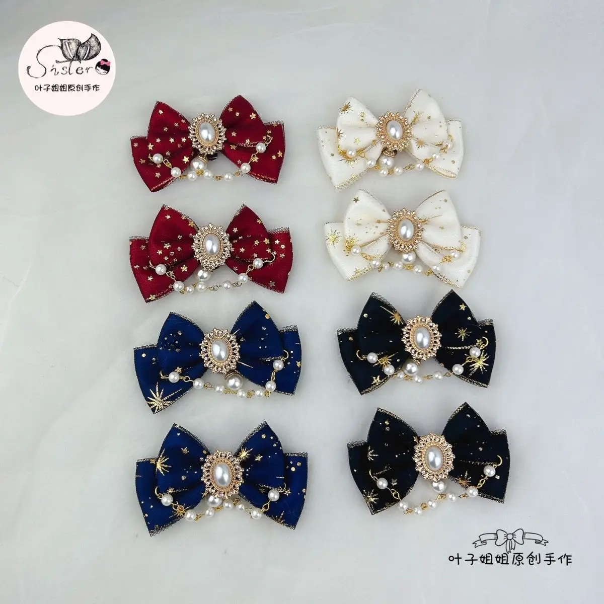 Gothic Bow for Shoes Gorgeous Hot Stamping Star Yarn Bead Chain Butterfly Shoe Buckle Shoes Accessories for Woman Y2k Clip Shoes