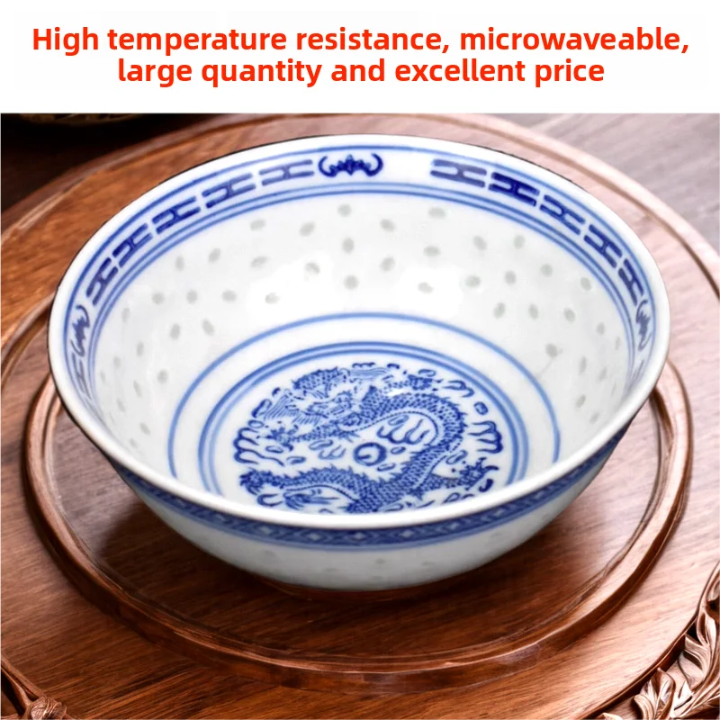 Cuenco de sopa Retro Cerc, cuenco de arroz, fideos op, azúcar, agua, fideos de ternera, cuenco de porcelana antiguo Sle, vajilla con patrón chino