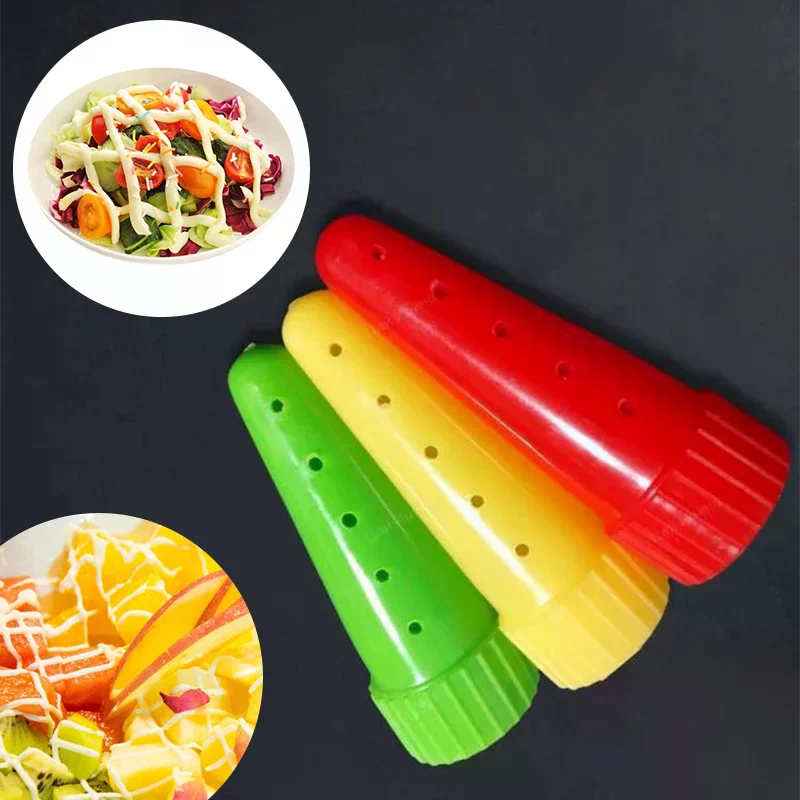 3 Pcs/Set Plastic Ketchup Squeeze Bottle Syrup Dispenser Ideal for Ketchup Salad BBQ Sauce Food Grade Plastic Kitchen Essential