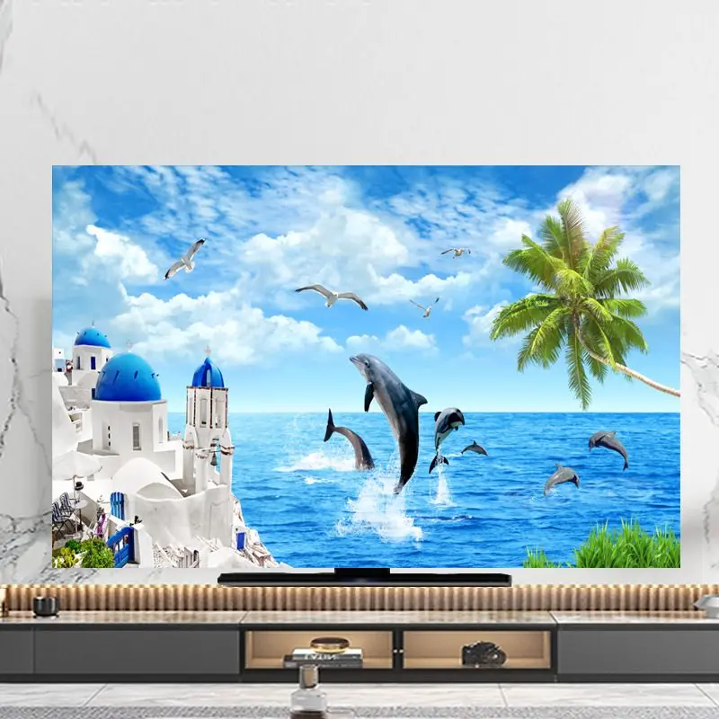 

TV Dust Cover Cloth 32-75 Inch Currency Household Hanging LCD TV Cover Household Hanging Desktop Curved Surface Universal