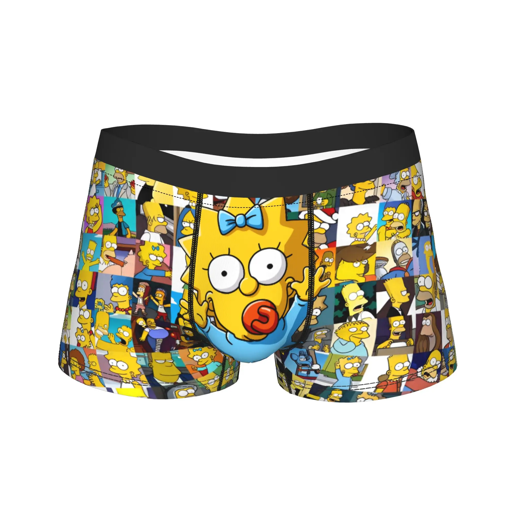 

S-Simpsonssssss Underwear Breathable Underpants Pattern Boxer Brief For Men Pouch Plus Size Boxer Shorts