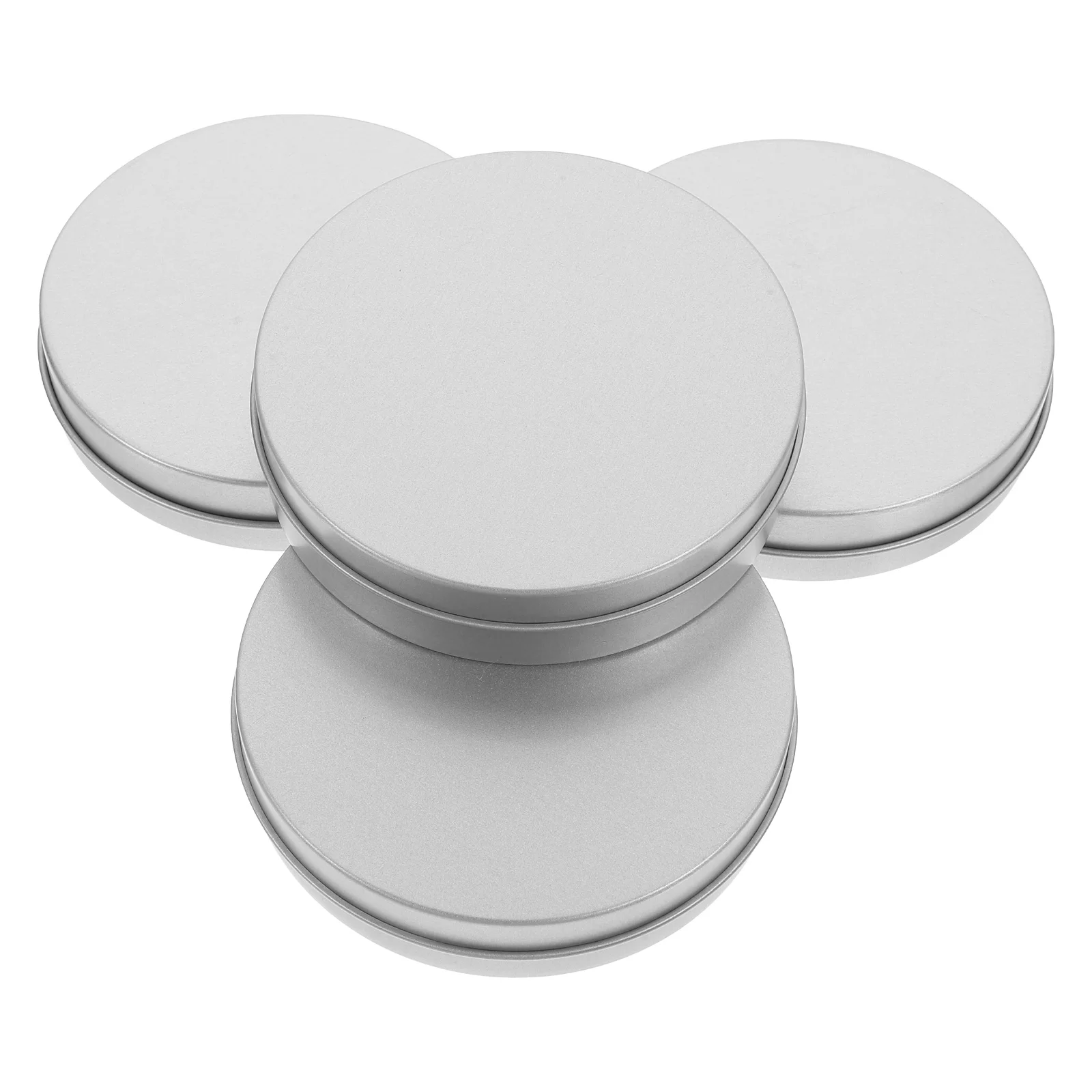 

4pcs Tinplate Candy Container Round Iron Box 90x20mm Cookies Storage Smooth Surface Multifunctional Treat Box Bakery