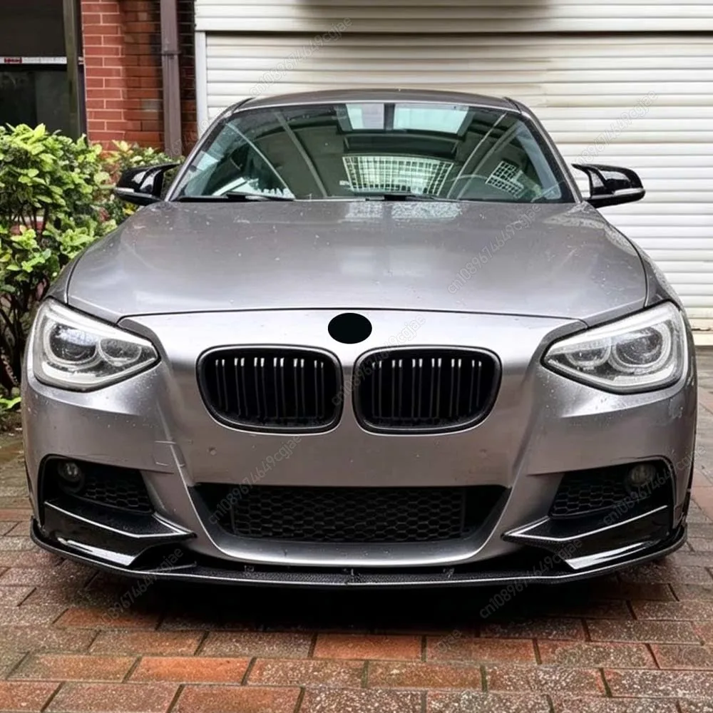 

Для BMW F20 F21 120d 120i M135i M-Sport 2012-2015 (до рестайлинга) — глянцевый черный комплект: сплиттер-диффузор переднего бампера, накладки