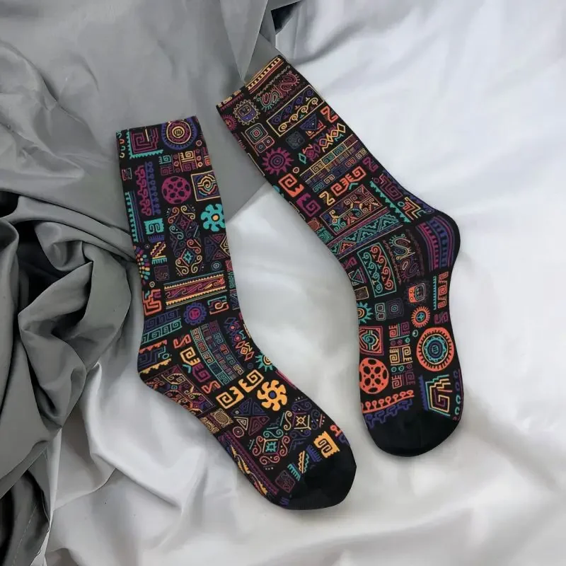 Calcetines de vestir con patrón de arte Tribal étnico africano para hombre y mujer, calcetín transpirable con estampado de Ankara, novedad divertida