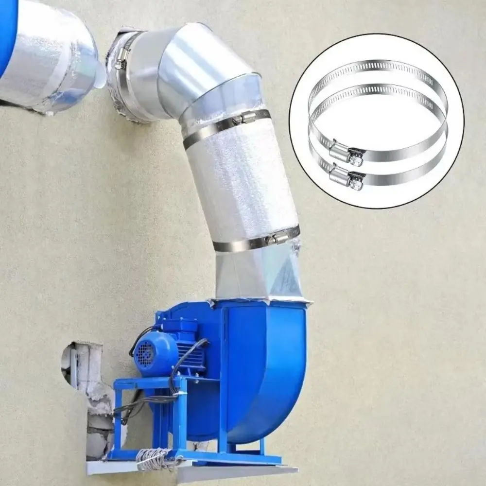 0.5/1m New Stainless Steel Hose Clamp Strap Adjustable Flexible Cable Tie Buckle Duct Clamp for Pipeline Fixation