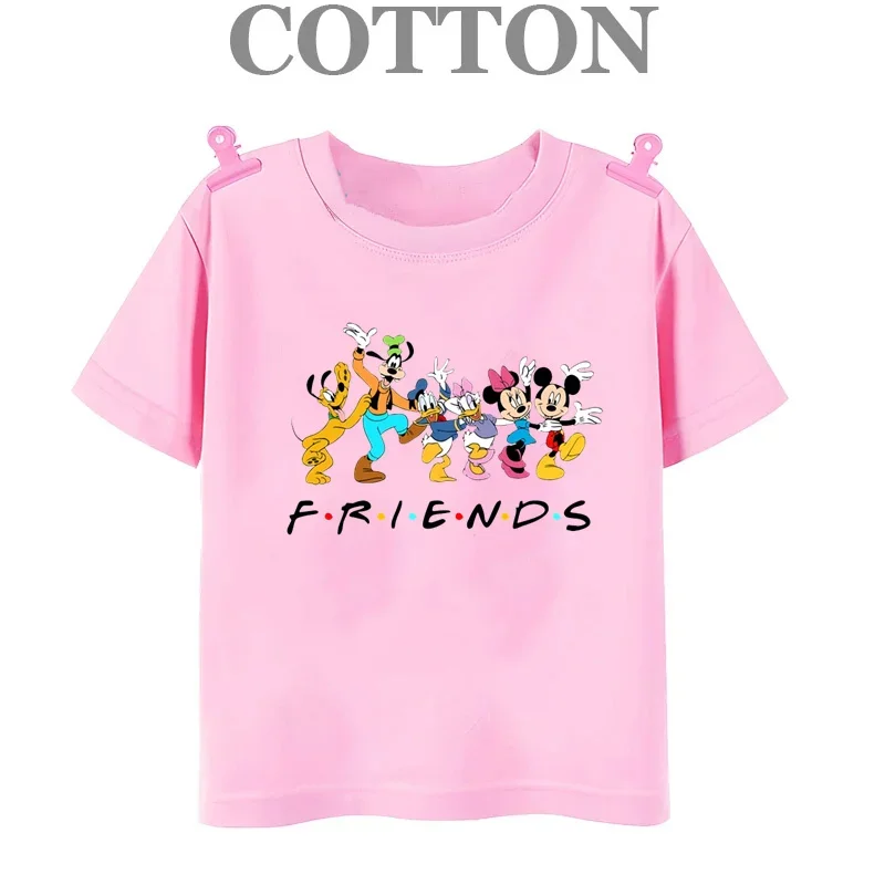 Pure Cotton T Shirt Disney Bad Girls and Mickey Team Friends Children T-shirt Kids Clothes Tops Tee Boys Girls Tee Baby Cute