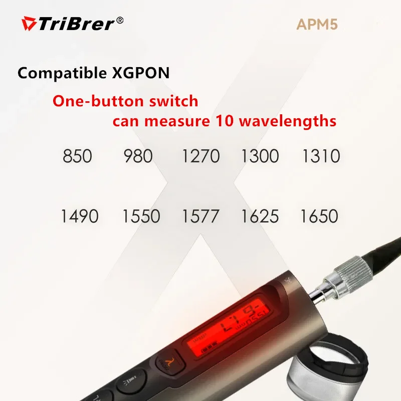 High Precision Rechargeable Fiber Power Meter -50 +26 DB Range 15mw/30mw with VFL Flashlight Feature for Fiber Optic Measurement