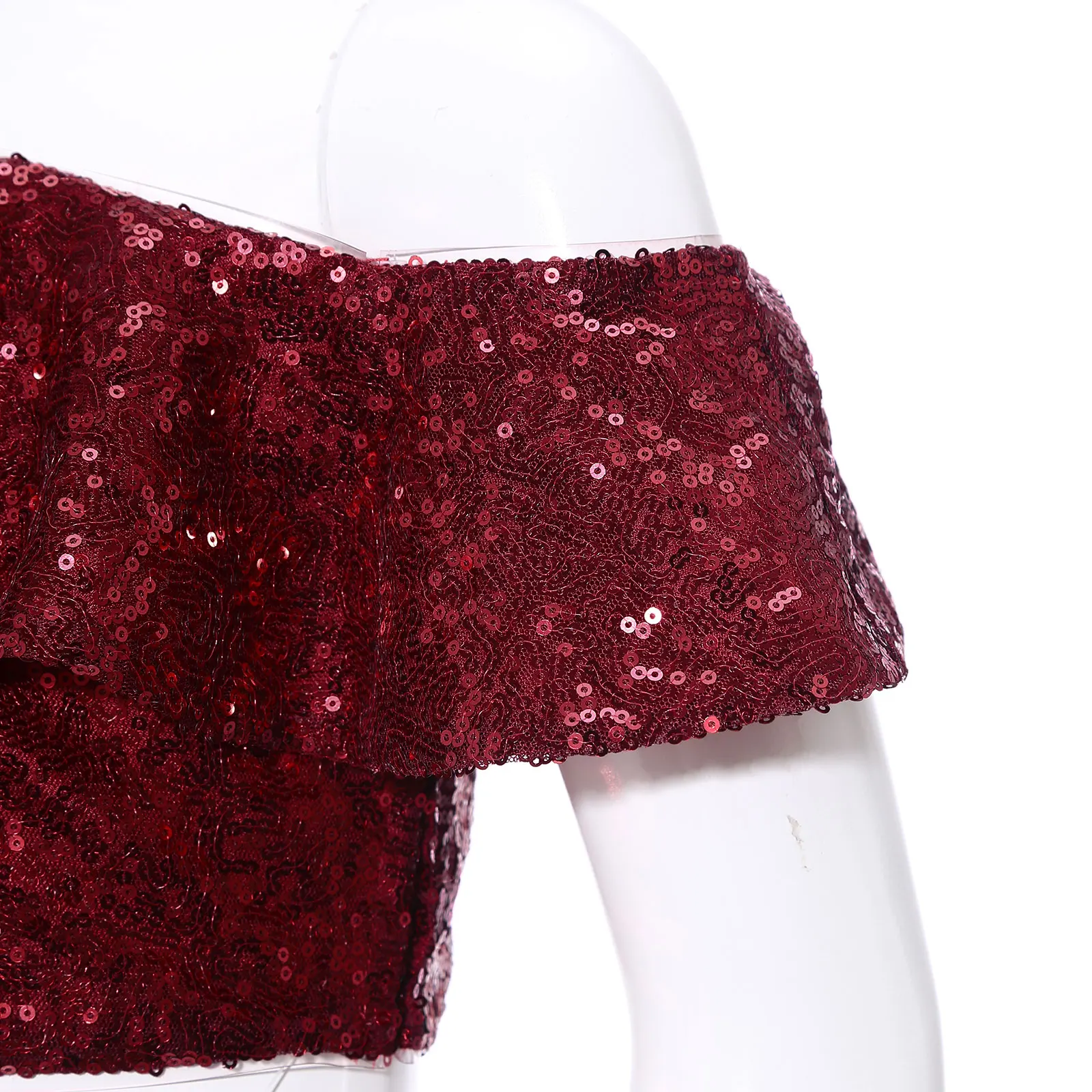Bambini scintillanti Hip-hop Jazz Dance Top Ragazze Increspato Paillettes Top Carnevale Street Dance School Party Street Show Costume