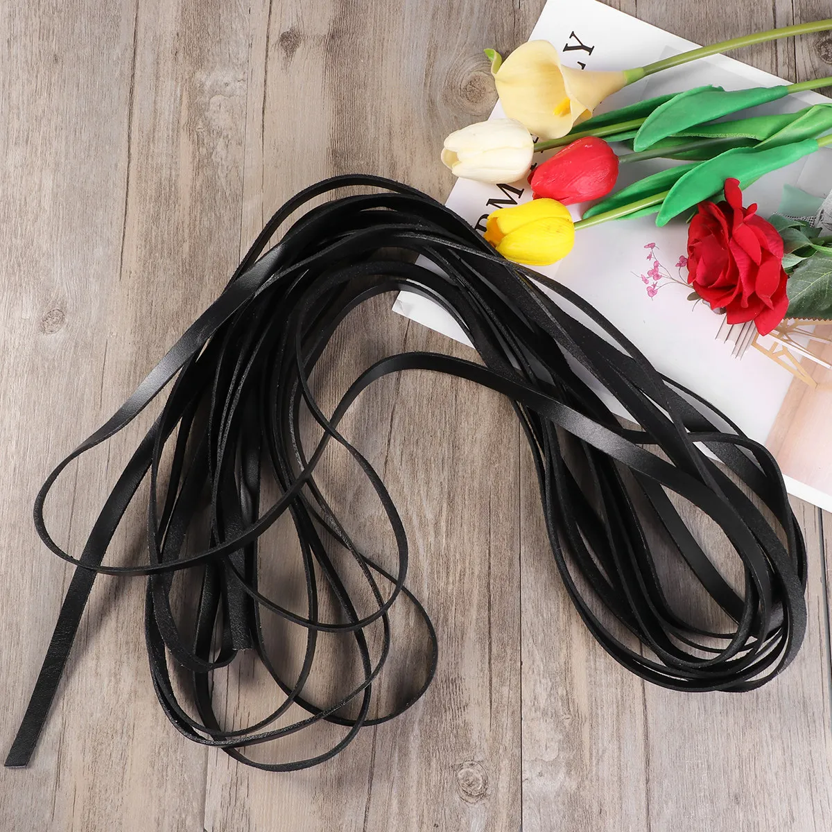

10 Meters Cord for Jewelry Making DIY Accessories Cowhide Rope Beading Craft Material Black