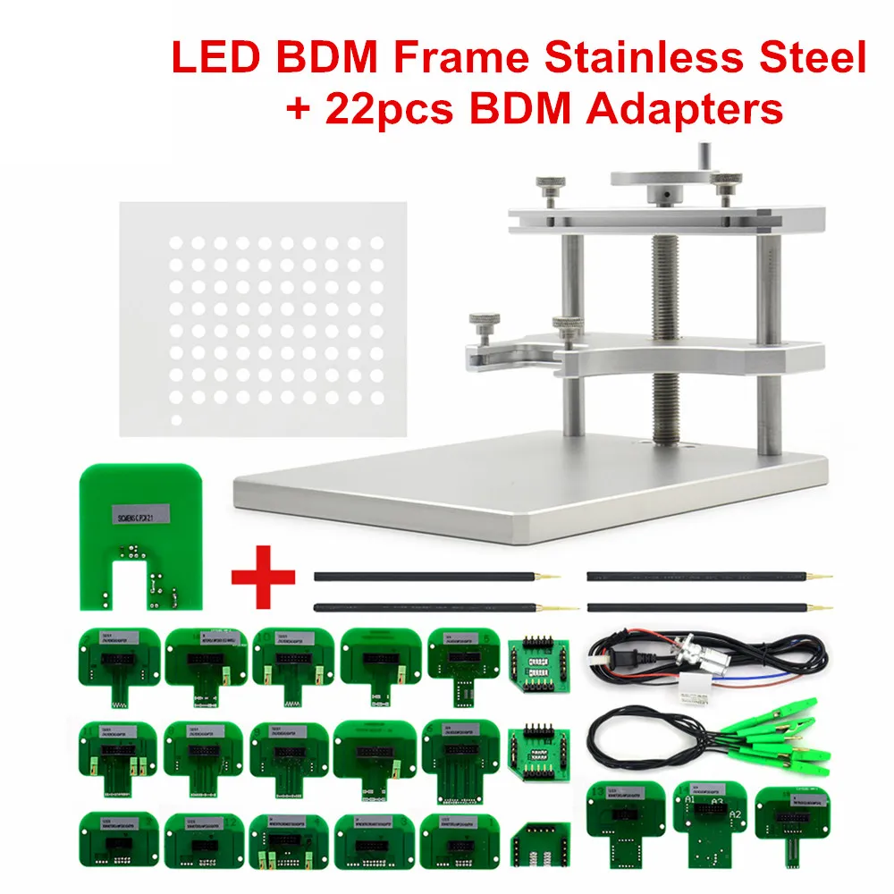 Metal LED BDM FRAME Stalinless Steel With 4 Probe Pens 22pcs BDM Adapters For KTAG/Fgtech/BDM100 ECU Chip Tuning Tool